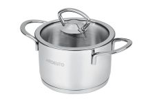 Каструля зі скляною кришкою Ardesto Luna,0.9л, нержавіюча сталь