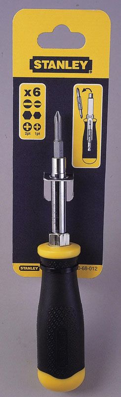 Отвертка Stanley 6 Way, битодержатель 1/4", двухсторонний трубчатый ключ, двусторонние биты 2шт, SL,PH