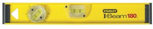 Рівень Stanley PRO 180, алюмінієвий, 40см, 3 капсули (1 поворотна на 180°)