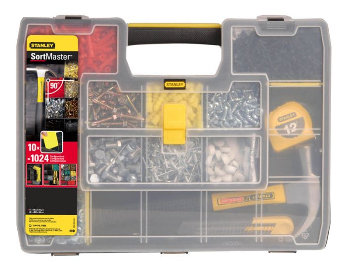 Органайзер Stanley Sort Master, 17 отделений, регулируемые перегородки, 9х43x33см, пластик