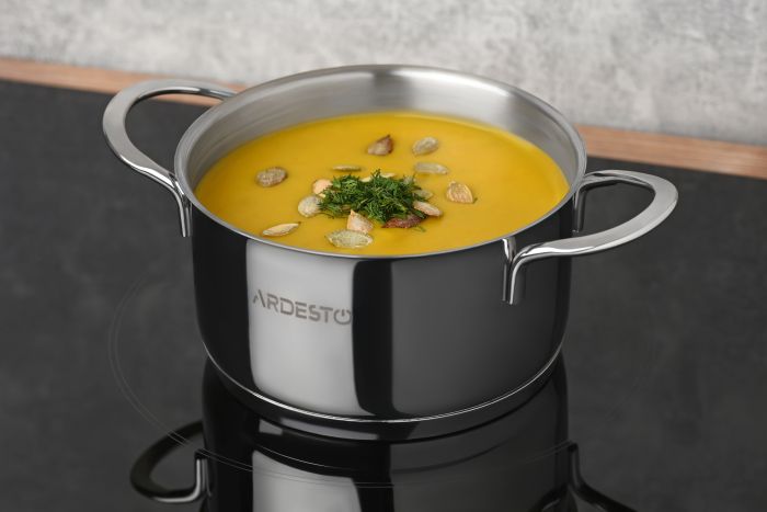 Кастрюля со стеклянной крышкой Ardesto Luna,  1.2л, нержавеющая сталь