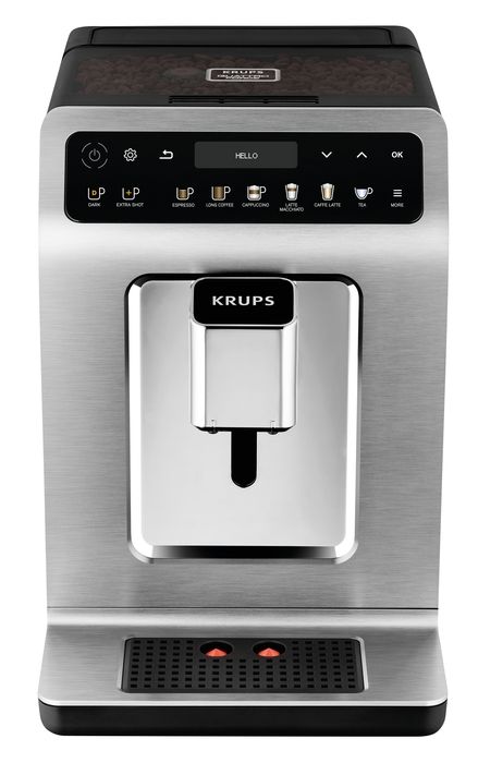 Кофемашина Krups Evidence 2.3л, зерно, автомат.капучинатор, OLED диспл, авторецептов - 19, серо - черный