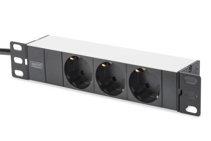 Пристрій розподілу електроживлення DIGITUS 10" 1U, 16A, 230V 3xSchuko, вилка Schuko