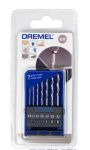 Набір свердел по металу Dremel 628, 7шт, HSS, 0.8-3мм, кейс