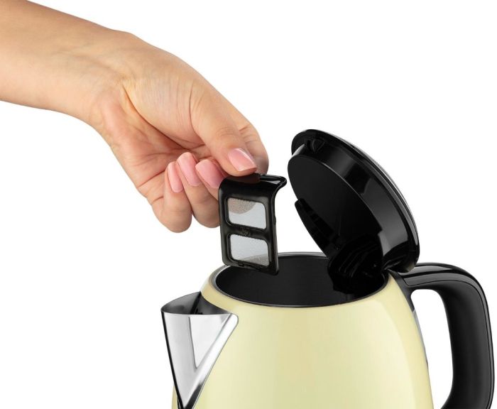Електрочайник Russell Hobbs Colours Plus Mini 1л, метал, бежево-чорний