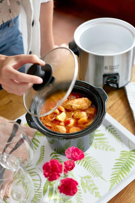 Повільноварка Russell Hobbs CompactHome, 145Вт, чаша-2л, механічне керув., знімна кришка, нерж. сталь, сірий