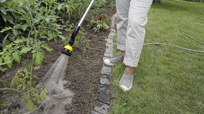 Ороситель ручной Karcher "Plus", Штанга для полива, душ садовый, 6 режимов, поворотное основание