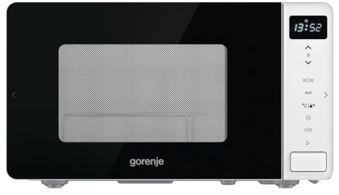 Мікрохвильова піч Gorenje, 20л, електр. управл., 800Вт, гриль, дисплей, білий