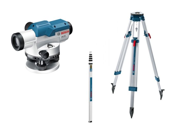 Нівелір оптичний Bosch Professional GOL 26 D, до 100м, ±1.6мм/30м, зум х26, + BT160 + GR500,1.5кг