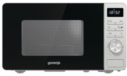 Мікрохвильова піч Gorenje, 20л, електр. керув., 800Вт, гриль, дисплей, нерж