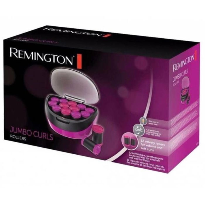 Бигуди термо Remington Jumbo Curls, 600Вт, D-36, 41mm, 12шт, ионизация, кондиционирование, розовый
