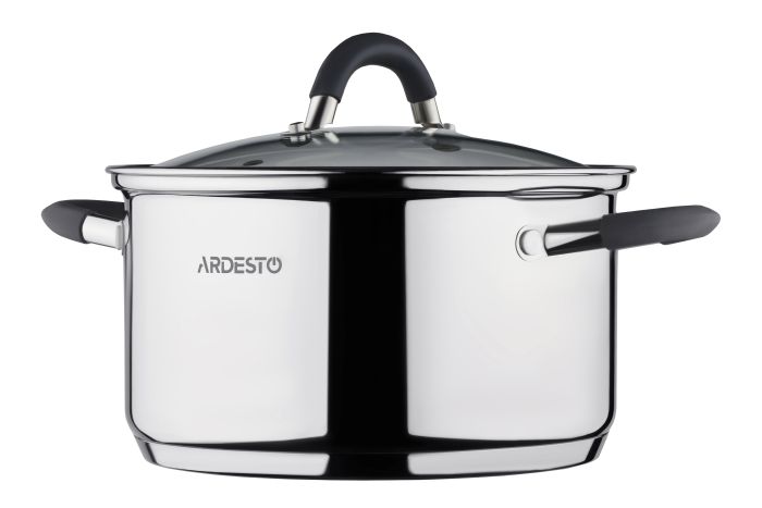 Каструля зі скляною кришкою Ardesto Gemini Salerno, 2.3л, нержавіюча сталь, силікон