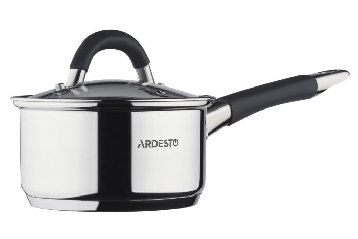 Ковш со стеклянной крышкой Ardesto Gemini Salerno, 1.6л, нержавеющая сталь, силикон