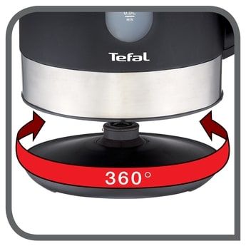 Електрочайник Tefal Snow 1.7л, Strix, пластик, сріблясто-чорний