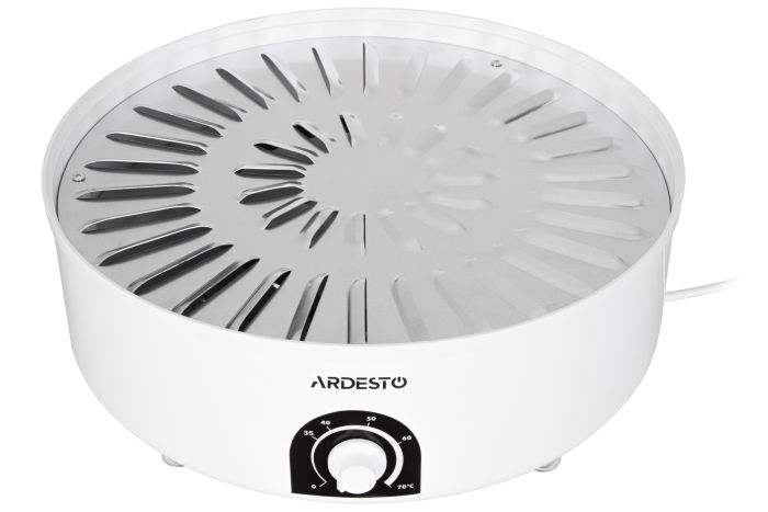 Сушка для продуктов  Ardesto , 520Вт, поддонов -5x4см, диаметр-38,5см, макс-70°С, рег.темп, пластик, белый ARDESTO FDB-5385