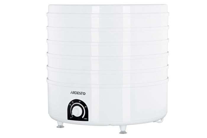Сушка для продуктов  Ardesto , 520Вт, поддонов -5x4см, диаметр-38,5см, макс-70°С, рег.темп, пластик, белый ARDESTO FDB-5385