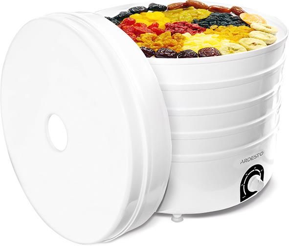 Сушка для продуктов  Ardesto , 520Вт, поддонов -5x4см, диаметр-38,5см, макс-70°С, рег.темп, пластик, белый ARDESTO FDB-5385