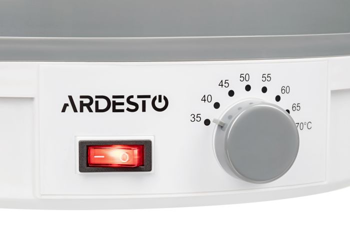 Сушарка для продуктів  Ardesto , 245Вт, піддонів -5x3см, діаметр-32см, макс-70°С, рег.темп, пластик , білий ARDESTO FDB-5320