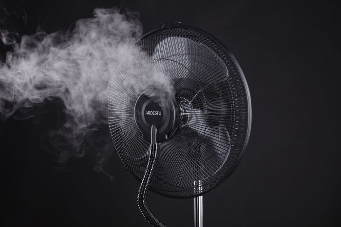 Вентилятор ARDESTO напольный, 47см, 100Вт, пульт ДУ, дисплей, с увлажнением, черно-бронзовый