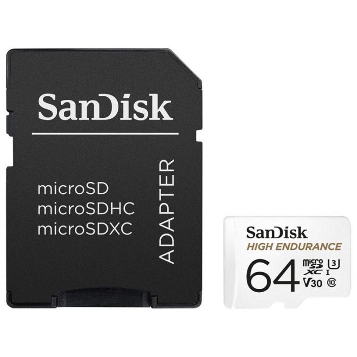 Карта памяти SanDisk microSD   64GB C10 UHS-I U3 V30 R100/W40MB/s High Endurance