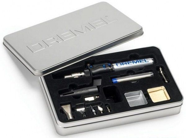 Паяльник газовый Dremel Versatip 2000-6 VersaTip 1200°C, топливо 17мл, пьезо 6 насадок 0.95кг
