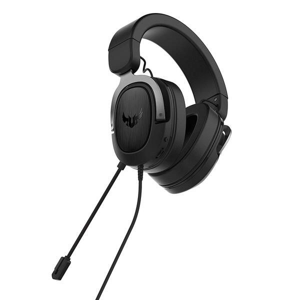 Гарнитура игровая ASUS TUF H3, mini-jack/dual 3.5мм, 1.2м/1м, gun metal