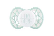 Пустушка Nuvita Air55 Cool 0міс+, симетрична, з ковпачком, I LOVE MUM світло-блакитний