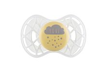 Пустушка Nuvita Air55 Cool 6міс+, ортодонтична, з ковпачком, LOVE жовто-сірий