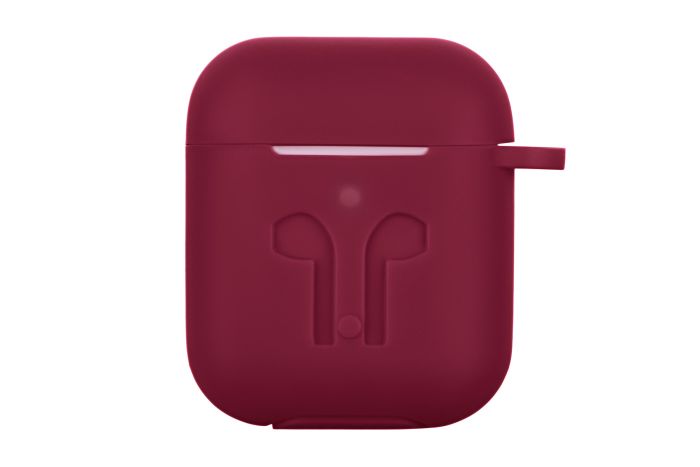 Чохол 2Е для AirPods (Gen 1-2, 2016-2019), Pure Color Silicone Imprint (3.0mm), бордовий