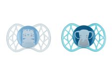 Пустушка Nuvita Air55 Explorer, 0міс+, ортодонтична, 2шт, тигр/слон