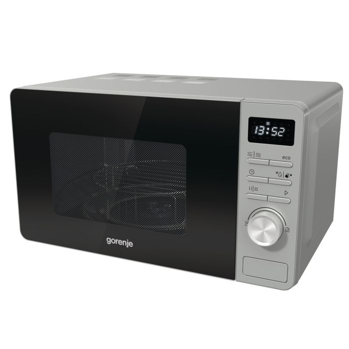 Мікрохвильова піч Gorenje, 23л, міх. управл., 800Вт, гриль, дисплей, нерж
