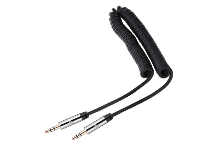 Кабель 2E аудио jack 3.5mm-M Coiled 1.8м Black
