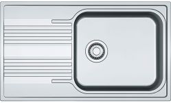 Мийка кухонна Franke Smart, нерж.сталь, прямокутник, з крилом, 860х500х190мм, чаша - 1, накладна, SRX 611-86 XL, нерж поліров.