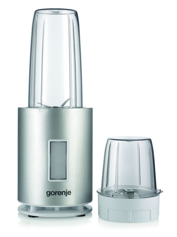 Блендер Gorenje стаціонарний 1200Вт, чаша-1000мл, подрібнювач, сріблястий
