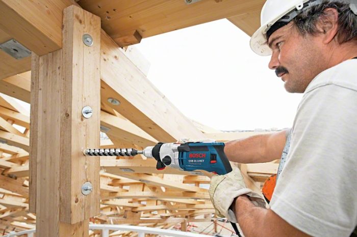 Дрель ударная Bosch GSB 21-2 RCT, 1300Вт, ШЗП 1.5-13мм, 3000об•мин, 2.85кг