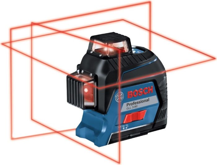 Нівелір лазерний Bosch Professional GLL 3-80, до 30м з приймачем 120м, ±0.3мм/м, 0.82кг