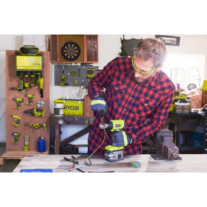 Фен строительный аккумуляторный Ryobi ONE+ R18HG-0 18В 0-470°C 170л·мин 0.6кг без АКБ та ЗУ