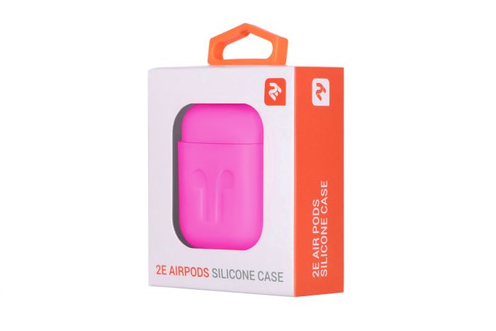 Чохол 2Е для AirPods (Gen 1-2, 2016-2019), Pure Color Silicone Imprint (1.5mm), червоний