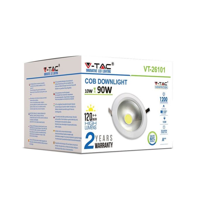 Светильник точечный LED V-TAC SKU-1272 10Вт 1200Лм 6400K 130мм белый