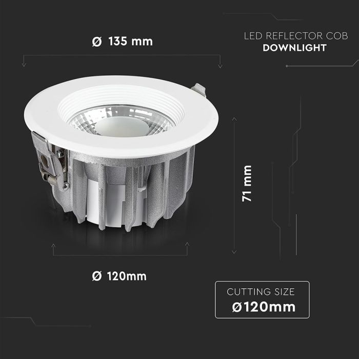 Светильник точечный LED V-TAC SKU-1272 10Вт 1200Лм 6400K 130мм белый
