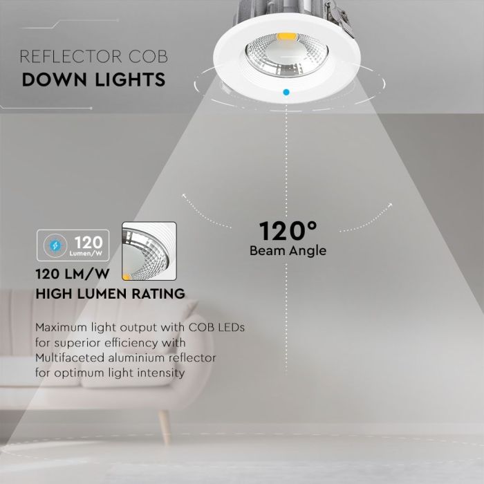 Светильник точечный LED V-TAC SKU-1272 10Вт 1200Лм 6400K 130мм белый