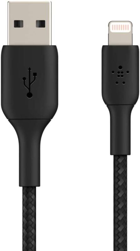Кабель USB-A > Lightning зарядки/синхронизации Belkin 1м, витой, черный