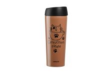 Термочашка Ardesto Coffee time Cat, 450мл, нержавіюча сталь, коричневий світлий