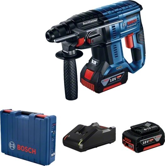 Перфоратор аккумуляторный Bosch GBH 180-LI, SDS-Plus, 18В, акб 1x4А•ч, 2Дж, 2.3кг