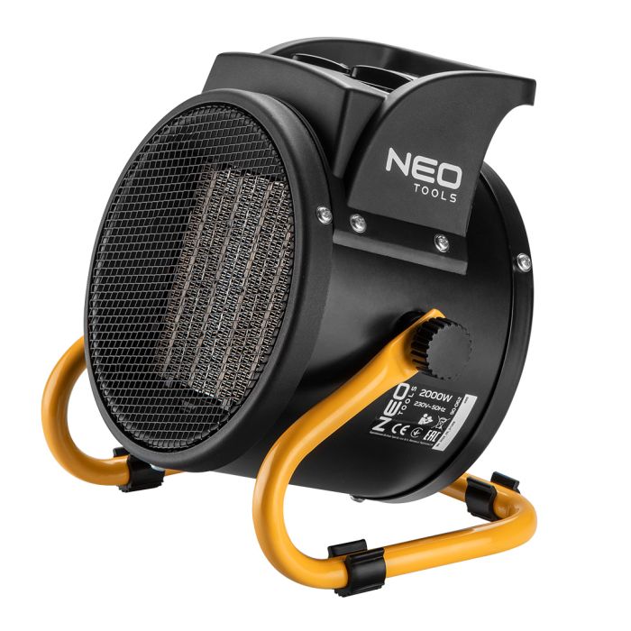 Тепловая пушка электрическая Neo Tools, 2кВт, 30м кв, 197м куб/ч, керамический нагрев. элемент (PTC), чёрный