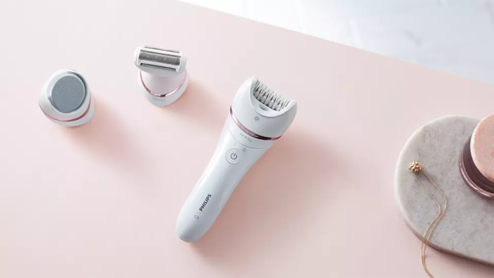 Епілятор Philips Epilator Series 8000 дисковий, акумуляторний , пінцет.-32, волог.+сух., насадок-5, біло-рожевий