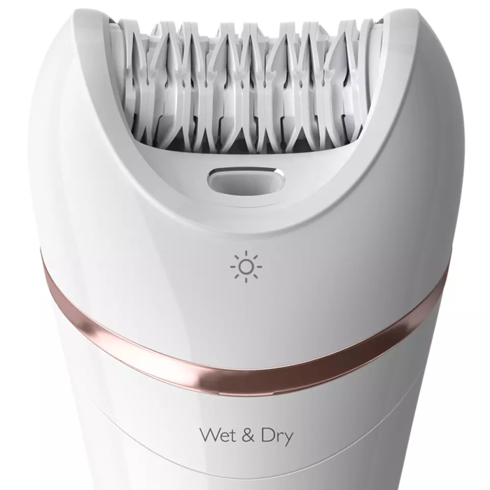 Эпилятор  Philips 8000 series дисковый, аккумуляторный, пинцет.-32, влаж.+сух., с подсветкой, насадок-8, белый