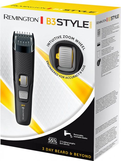 Триммер Remington Style Series для бороды и усов, АААх2, роторный мотор, чехол, сталь, черный