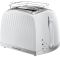 Тостер Russell Hobbs Honeycomb 850Вт, широкие слоты, пластик, белый
