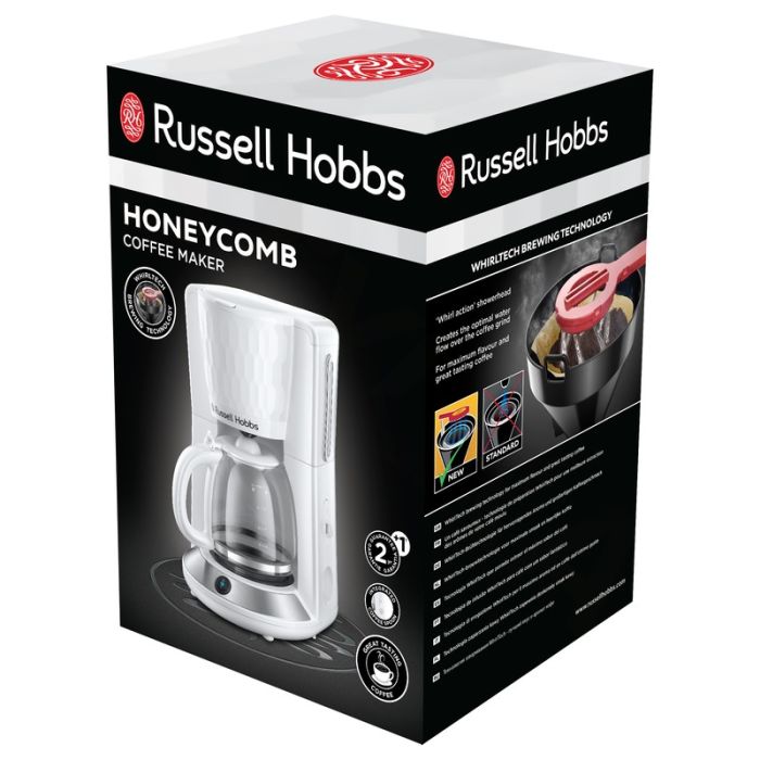Кавоварка Russell Hobbs крапельна Honeycomb 1.25л, мелена, білий
